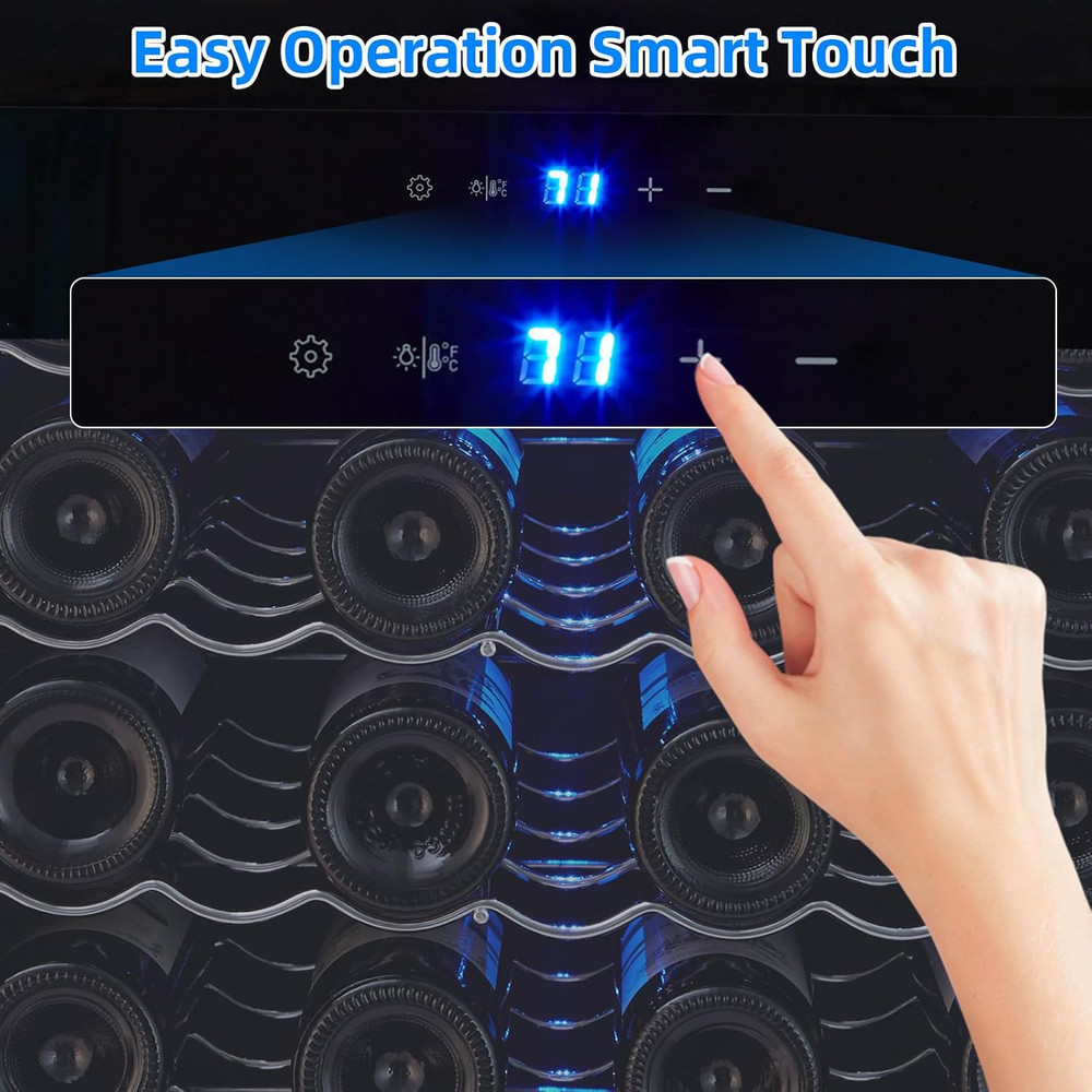 32-Bottle Wine Cellar 37 Compact Wine Cooler Digital Temperature Control