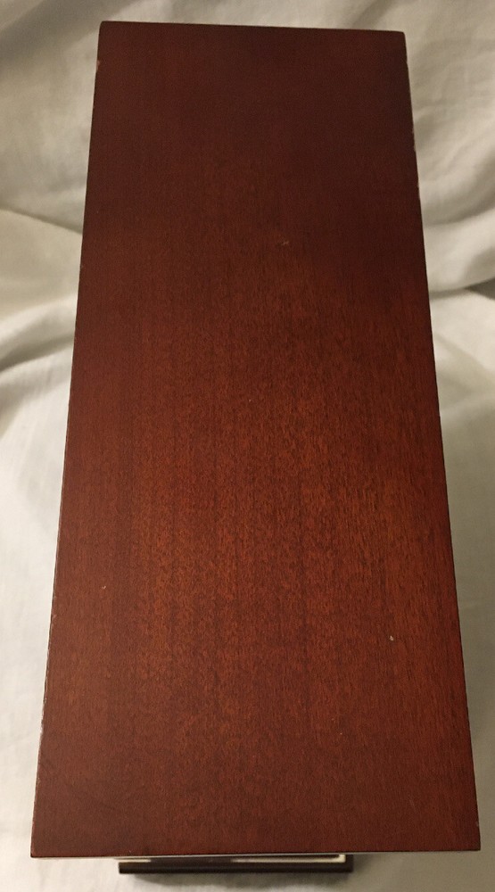 Bulova Solid Wood Case Silver Tone Metal Sides Clock B7651 Lightly used.