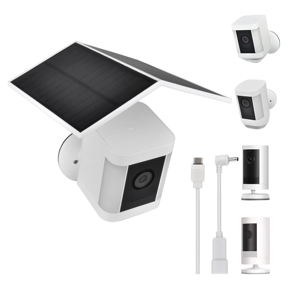 Solar Panel for Ring Camera Spotlight Cam Plus/Pro(Battery) & 1 Pack, White