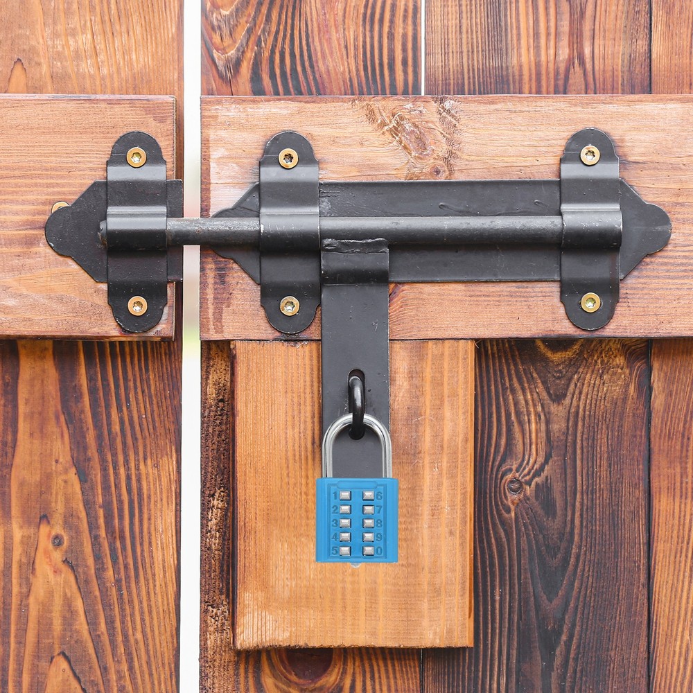 Push Button Combination Padlock 10-Digit 5-Position Lock Lake Blue