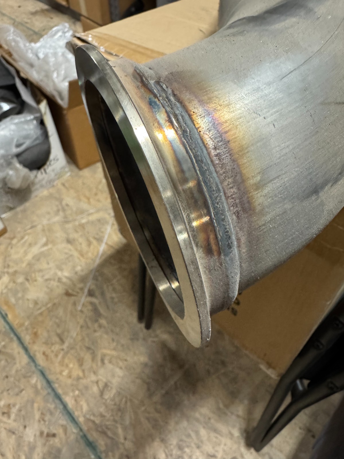 High mount turbo cummins S400 4" turbo downpipe