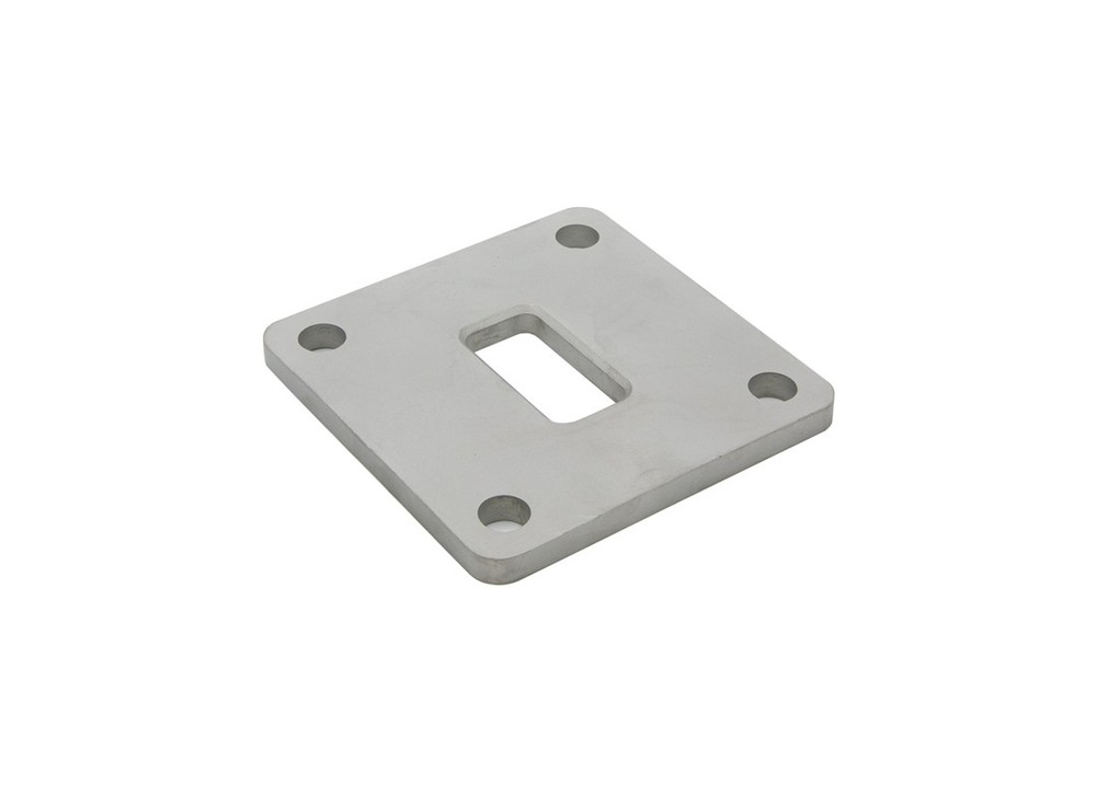 FHC PR12CF Floor Flange For 1" x 2" Rectangular Rail - Mill Stainless Steel