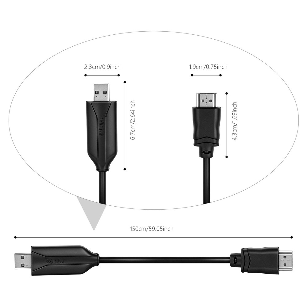 USB to HDMI Converter Cable, HDMI Conversion Cable Screen Mirroring Display