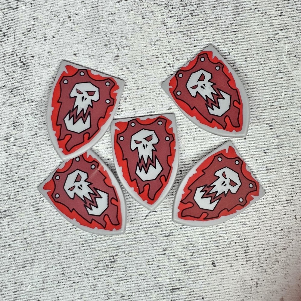 5pack Custom Troll Skull Shield Block Accessory for Minifigures gc6ts1