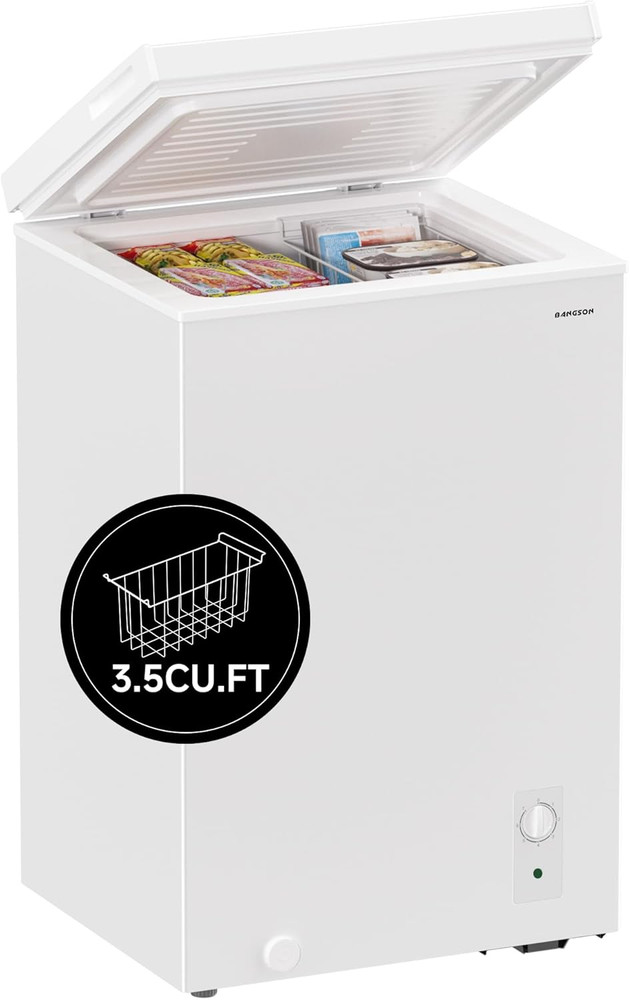 3.5 Cu.Ft Freezer Adjustable Temp Deep Freezer with Removable Basket