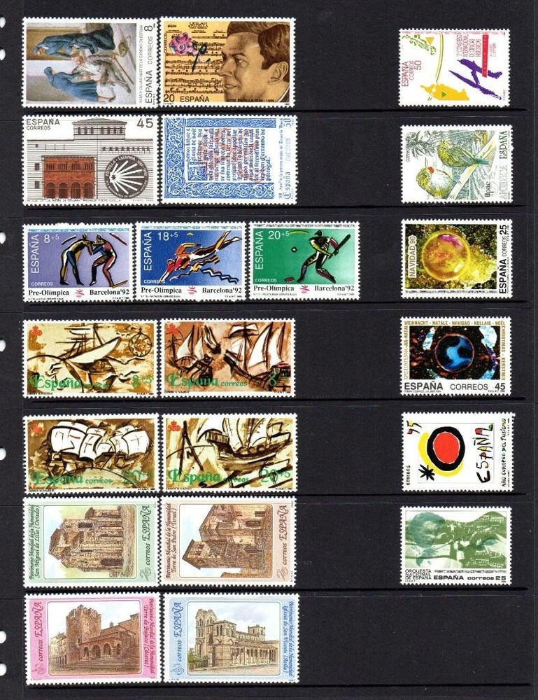 SPAIN MNH 1990 COMPLETE YEAR SETS (2 SCANS)