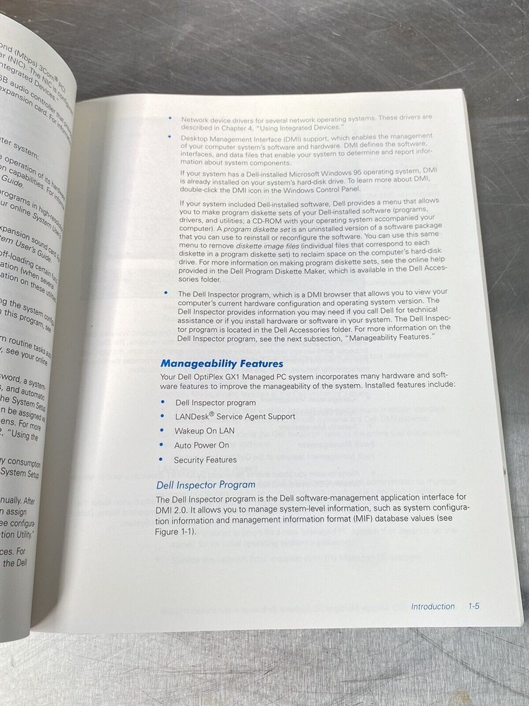 Dell Optiplex GX1 Midsize Managed PC Systems - Users Manual / Instructions Book