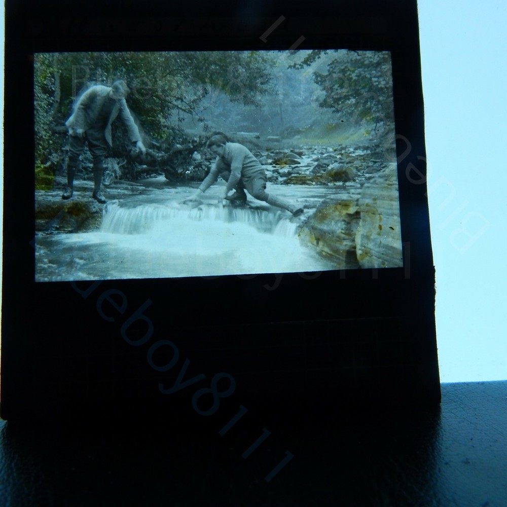 Hurstwood river men in stream magic lantern