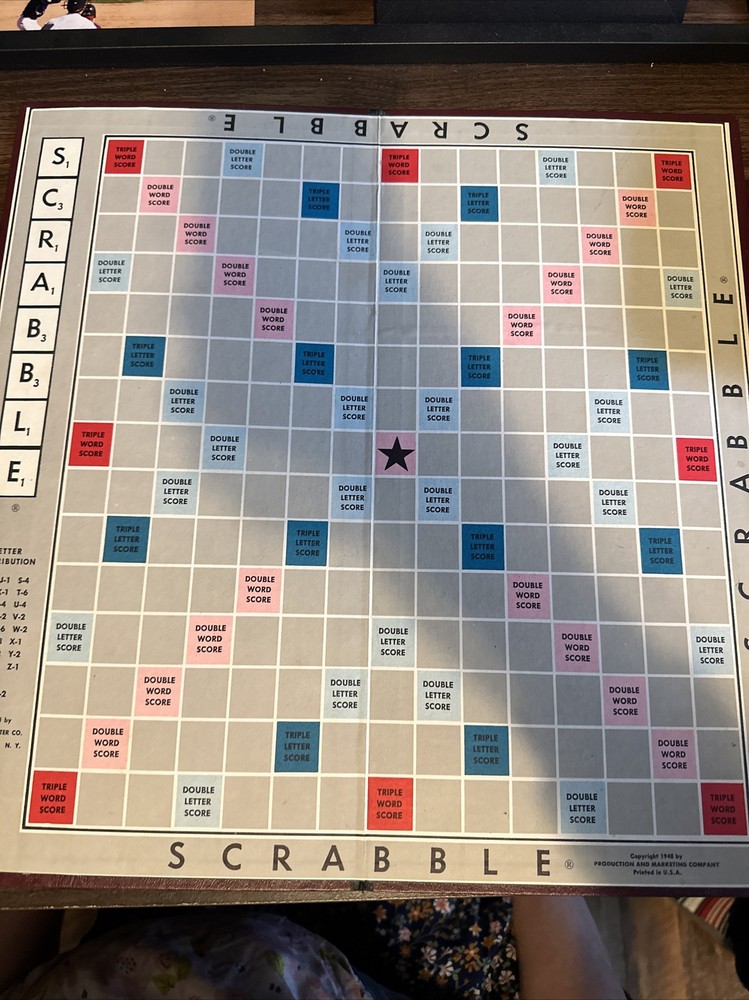 1953 Vintage Scrabble Game Maroon Box