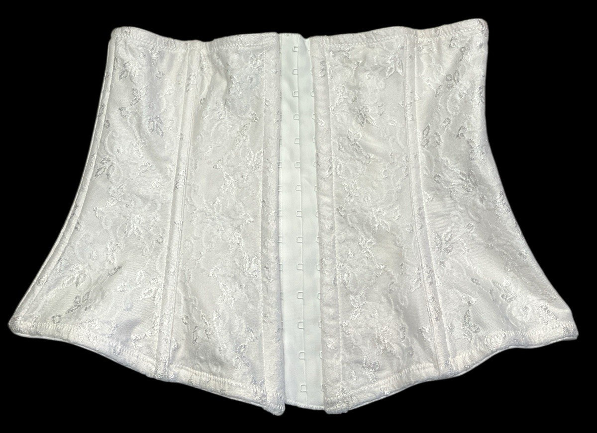 Curvation Underbust Corset Bustier Women XL White Shapewear Floral Lace Bridal