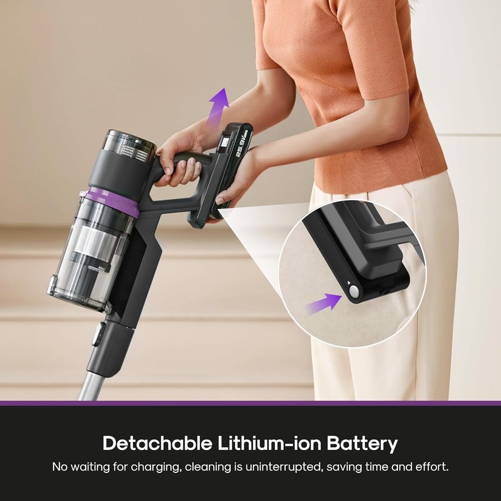 Eureka ReactiClean 410 Cordless Vacuum, 50 Min Runtime, Lightweight