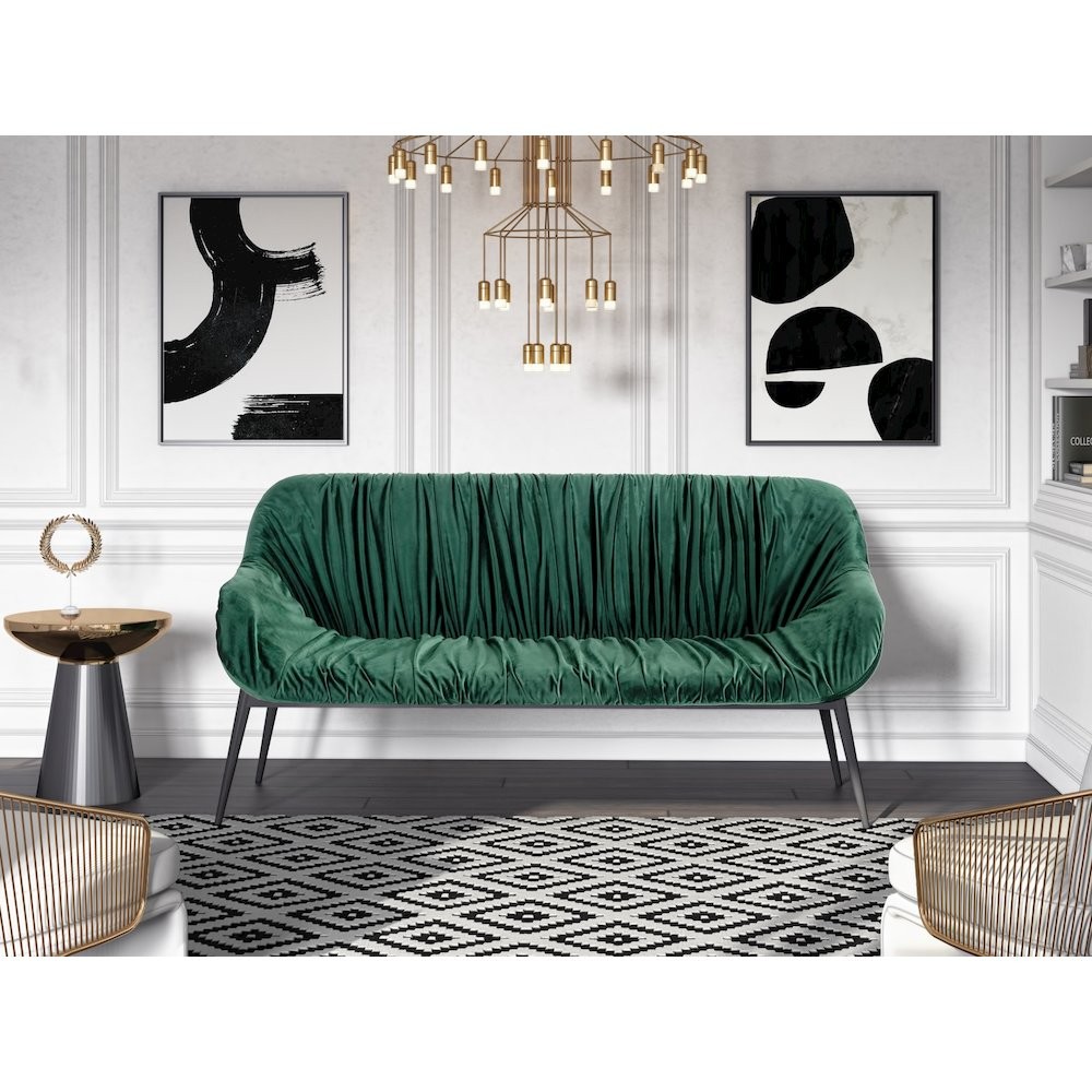 Modrest Katrina - Modern Green Fabric Bench