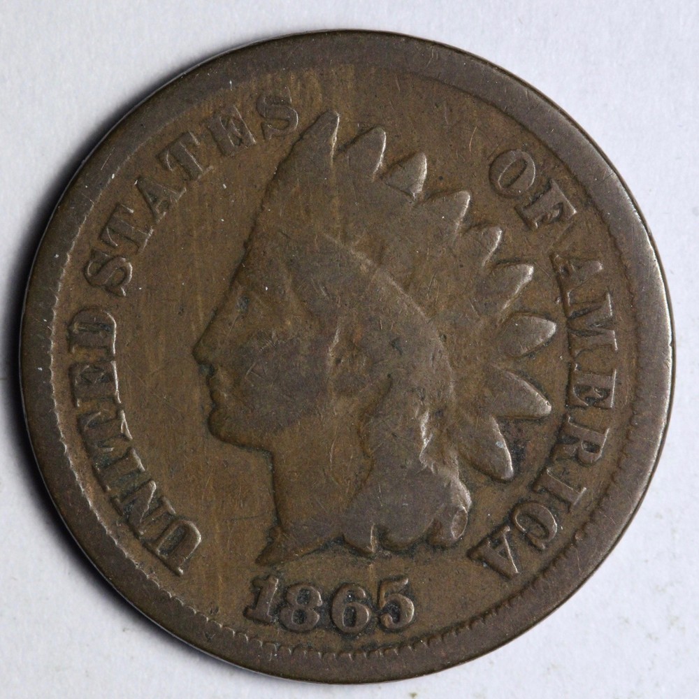 1865 Indian Head Cent Penny FINE E144 JIZM