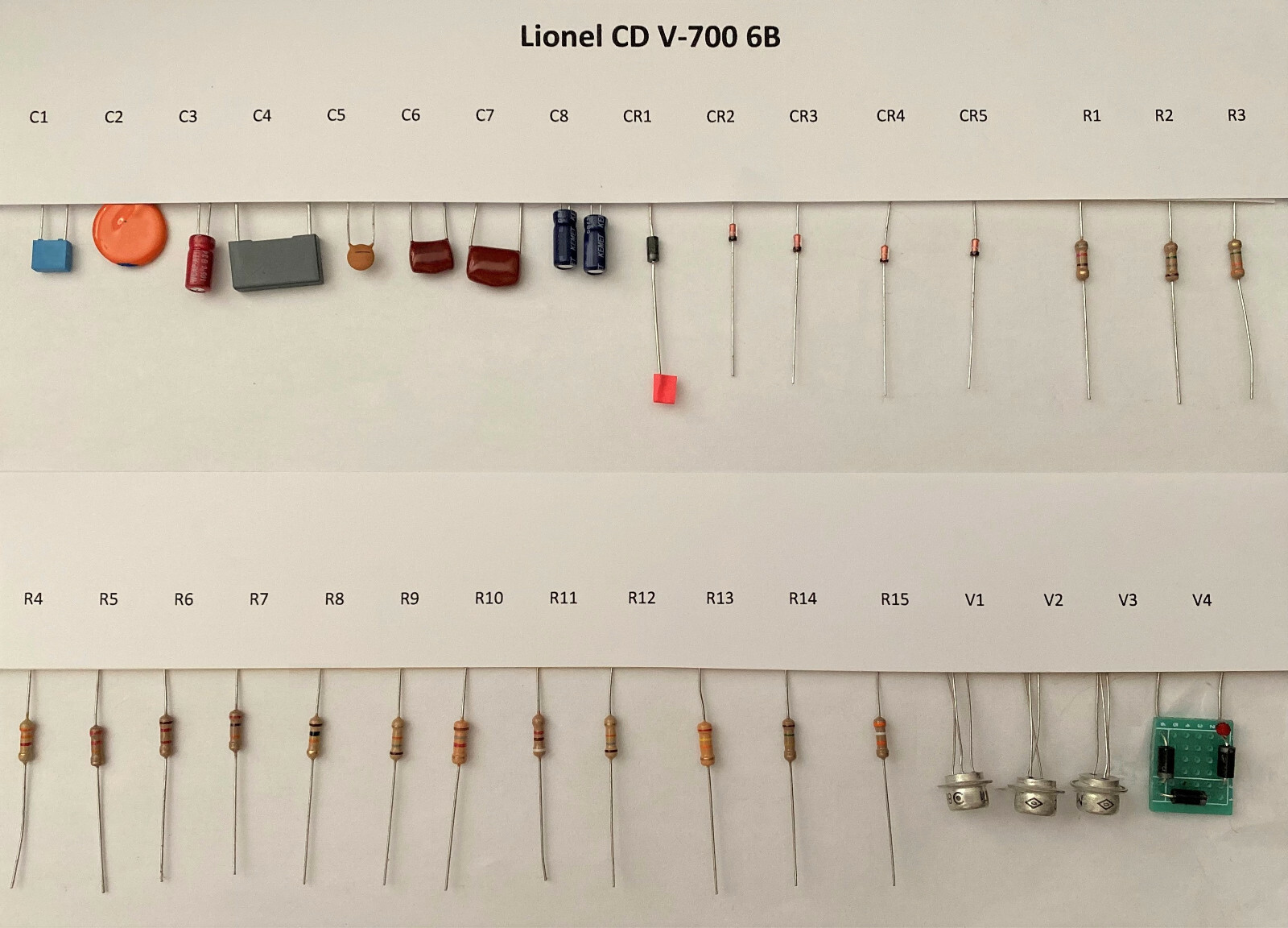 Rebuild/Repair Elec Component Kit for Lionel CD V-700 6B Geiger Counter CDV-700