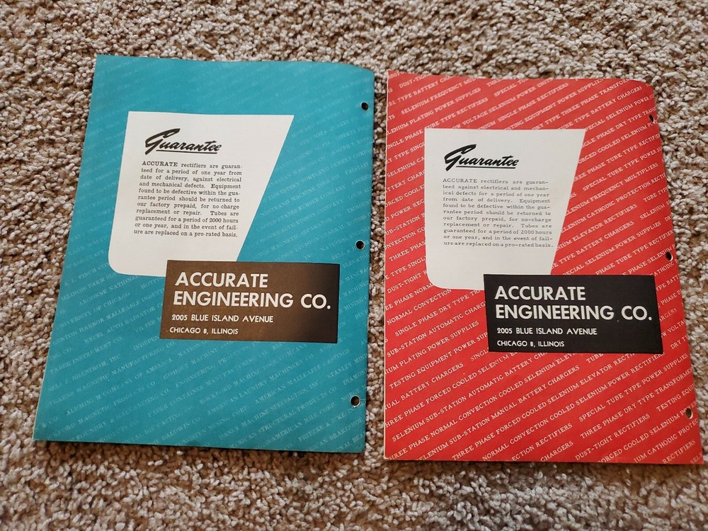 Accurate Engineering Company Rectifiers Bulletins 100 & 200
