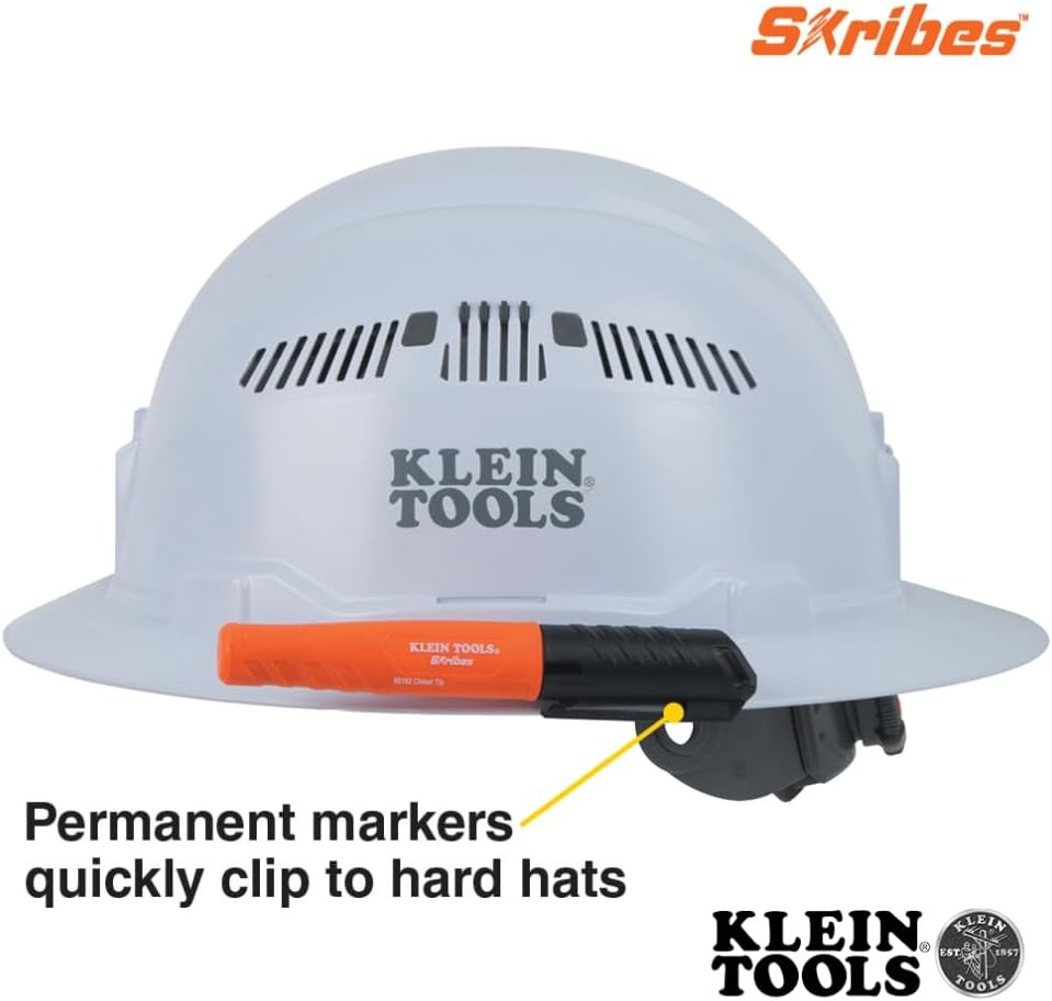 KLEIN TOOLS 861023 Skribes Permanent Markers, Chisel Tip, Professional-Grade Ink