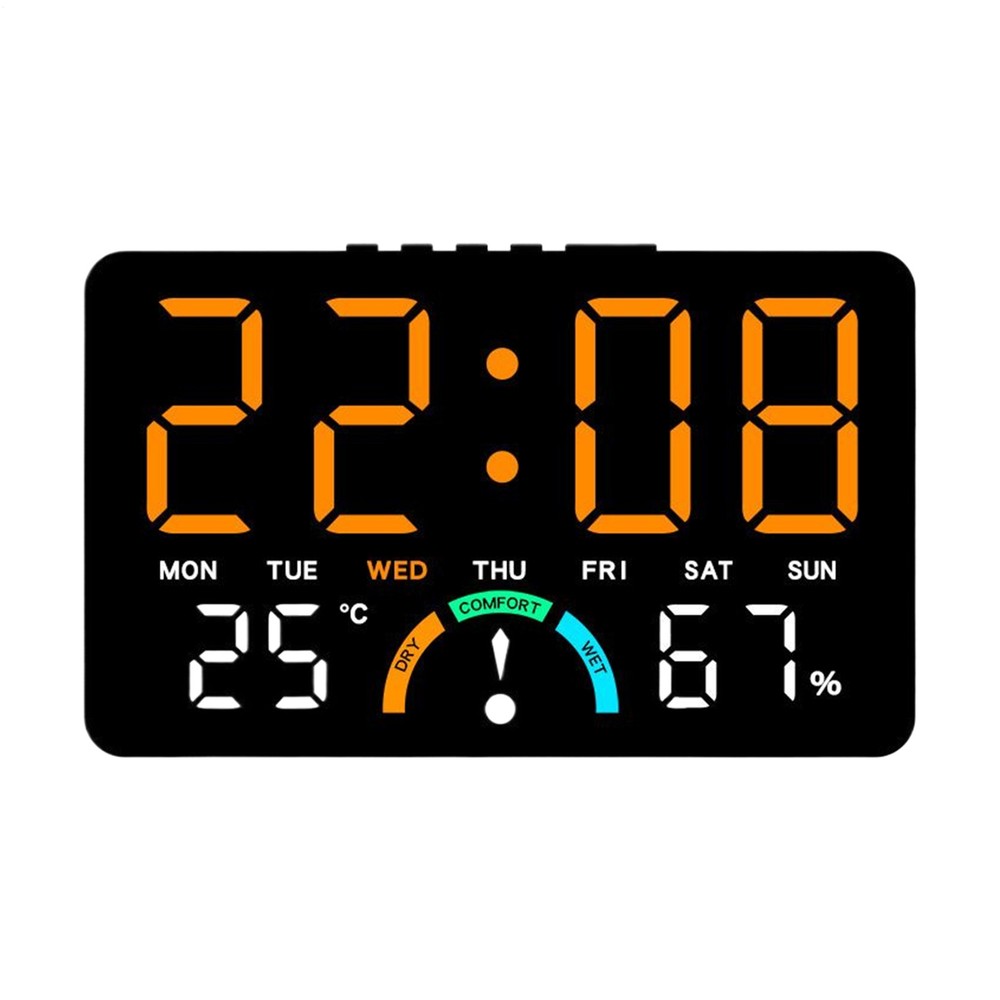Digital Alarm Clock with Temperature and Humidity Display for Kitchen Table