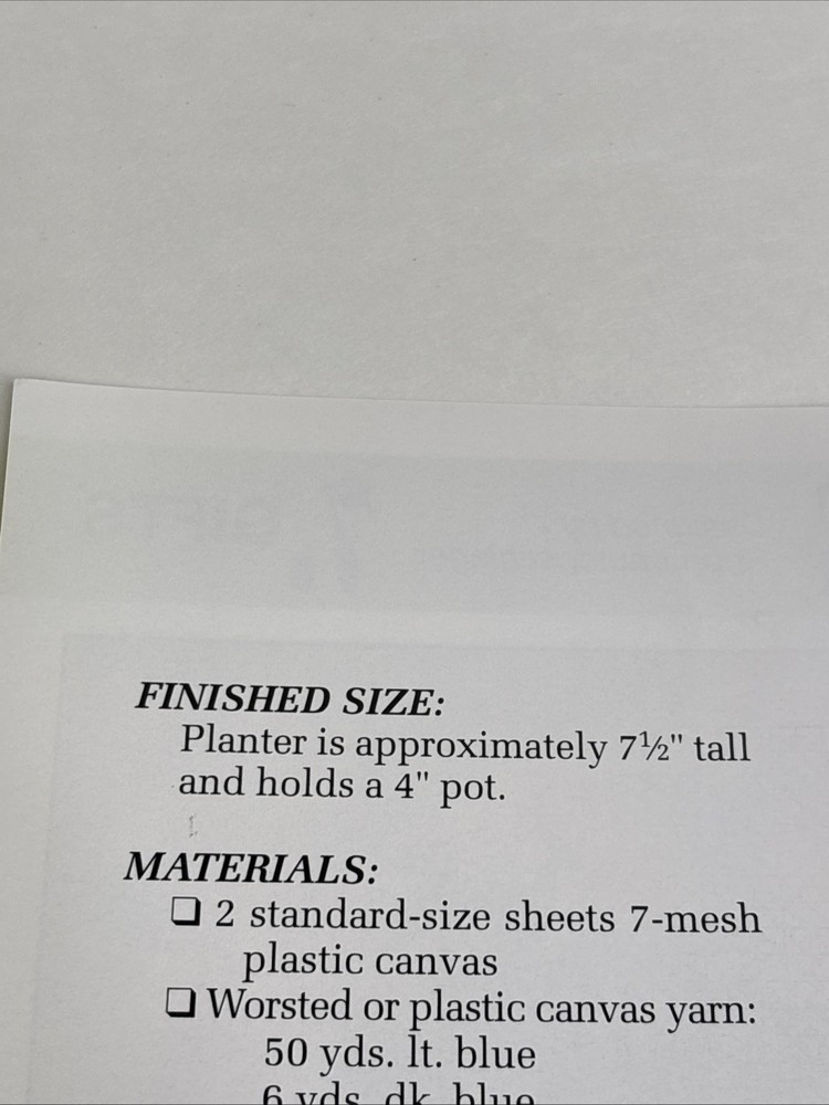 Mouse Planter & Poke Annie's Attic Plastic Canvas Pattern Page