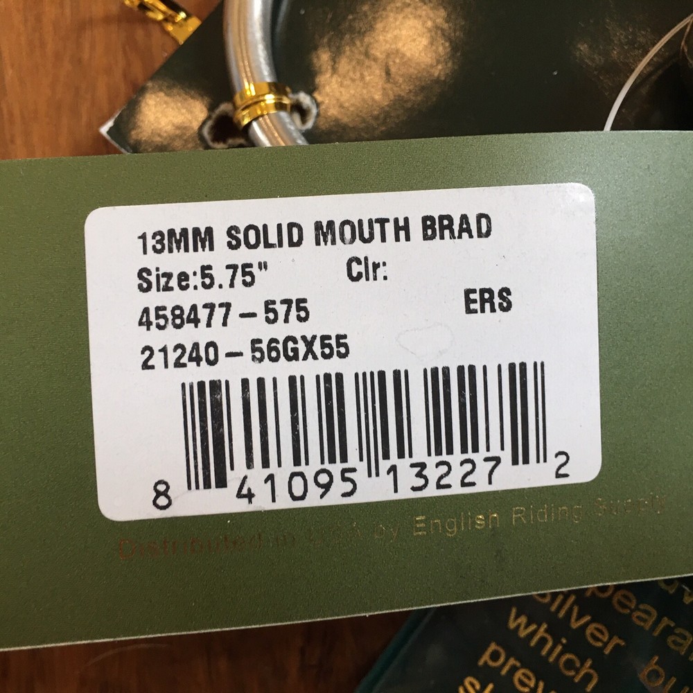 Albacon Solid mouth Bradoon snaffle 13mm 5 3/4" copper enhanced