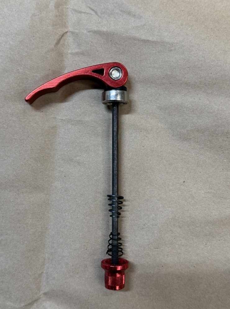 Red Front Bicycle Quick Release Axle