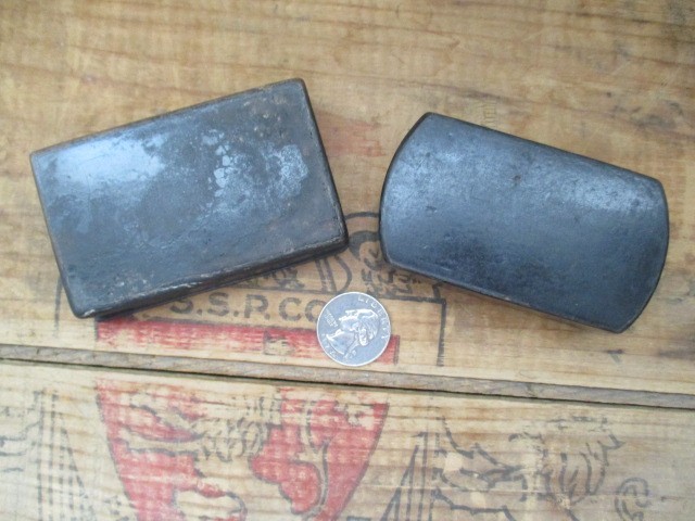 2 Antique Black Lacquer Snuff Boxes with Hinged Lids