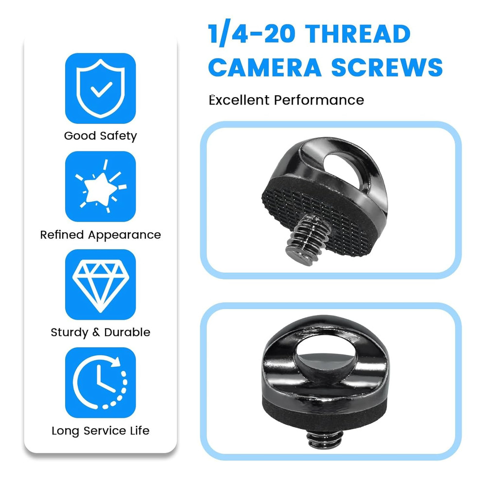 1/4" Camera Neck Strap Screw Holder, SDTC Tech 2 Pack 1/4-20 Thread Camera Screw