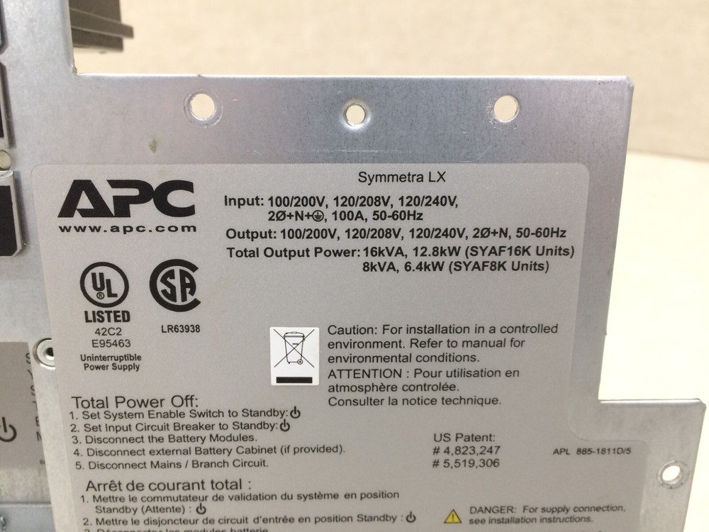 Apc Symmetra SYAF16KRMT System Interface Panel Switch Board Management Card