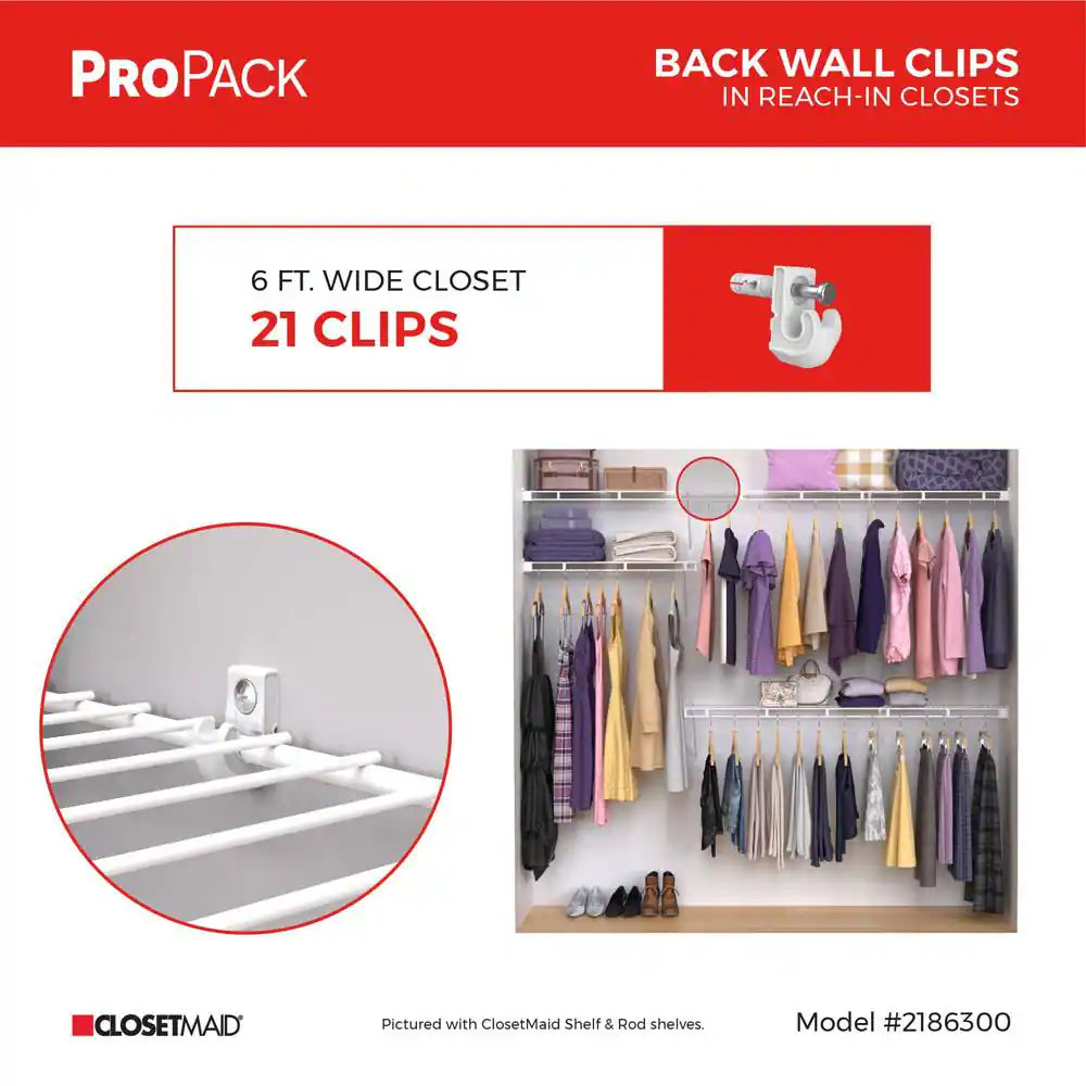 Propack Pre-Loaded Back Wall Clips (200-Piece)