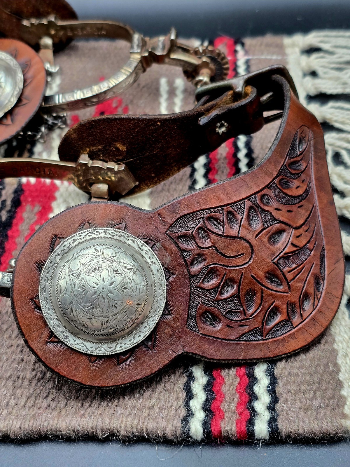 Vintage E. Garcia Silver Overlay Spurs