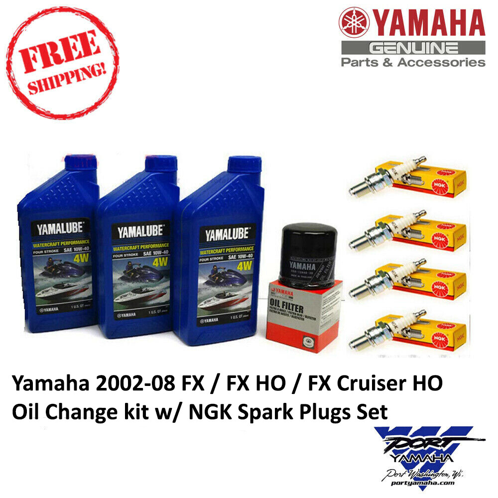 Yamaha OEM 2002-2008 FX / FX HO / FX Cruiser HO Oil Change & NGK Spark Plug Kit