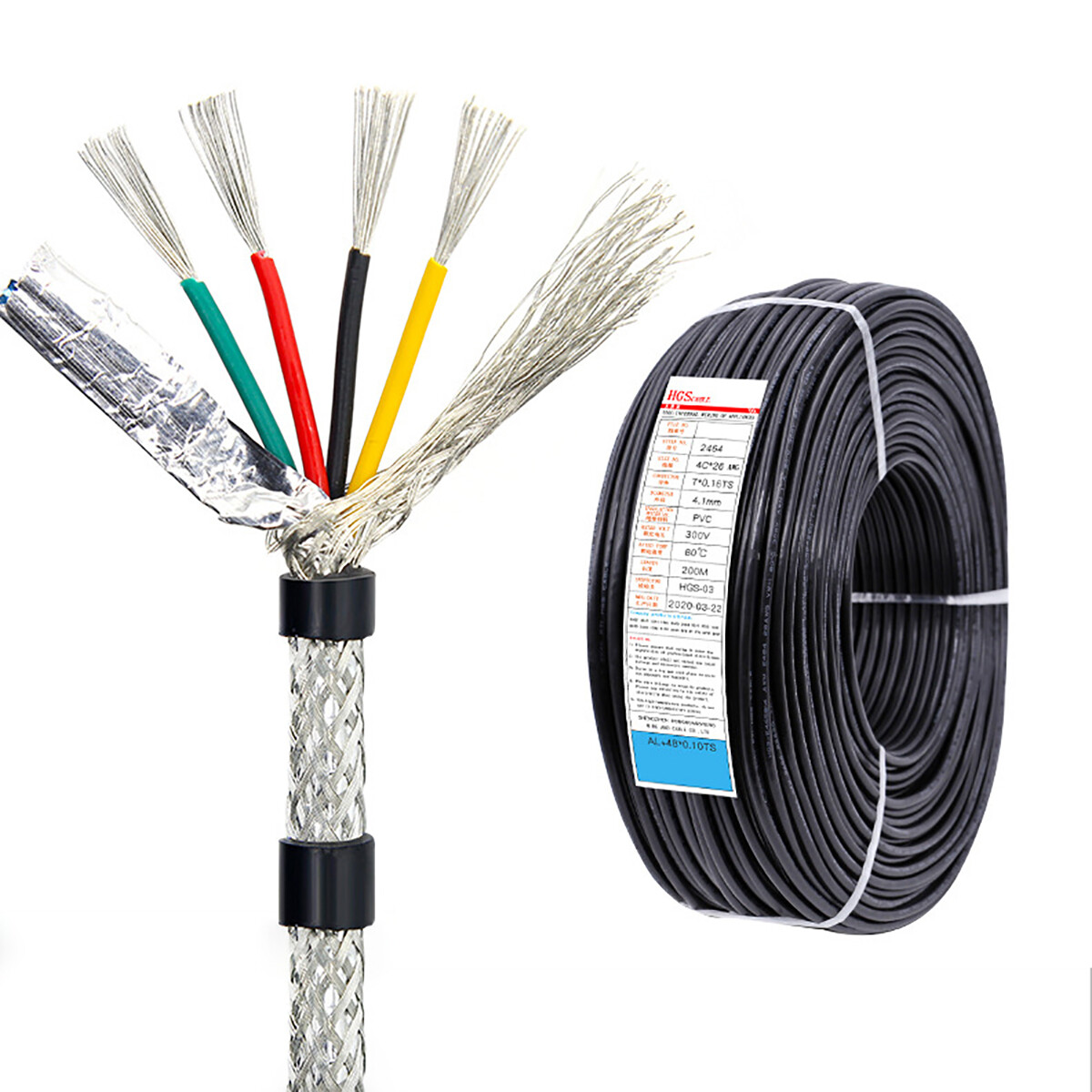 UL2464 Multi-Core Shielded Wire Cable Tinned Copper 22AWG 24AWG 26AWG