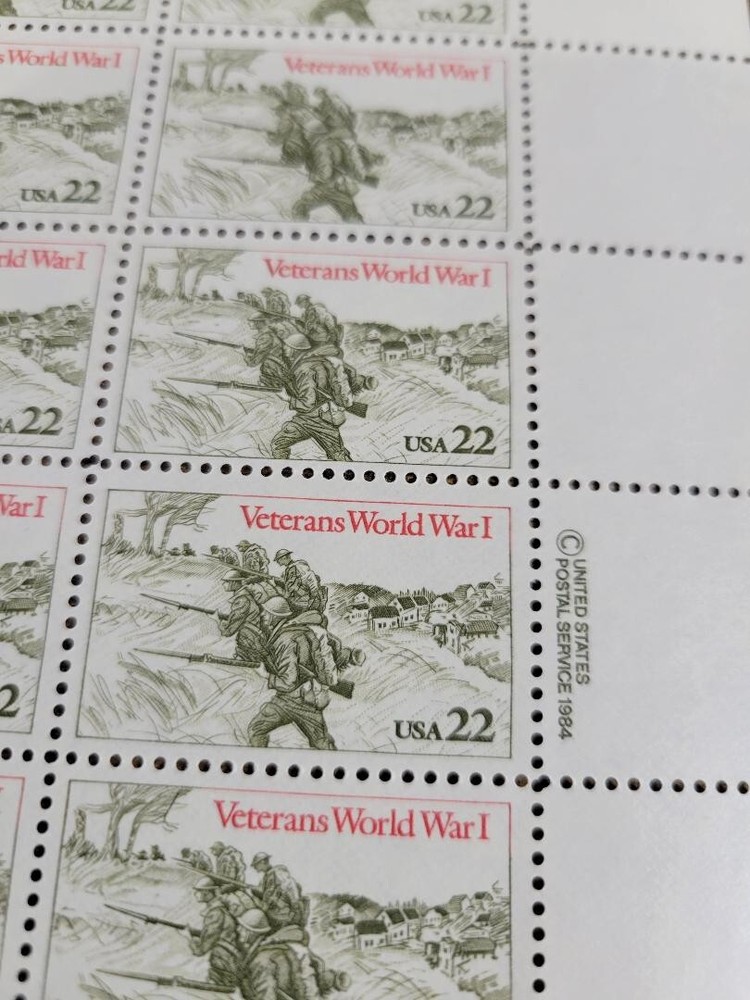 USPS Veterans WWI 22 Cent Stamps