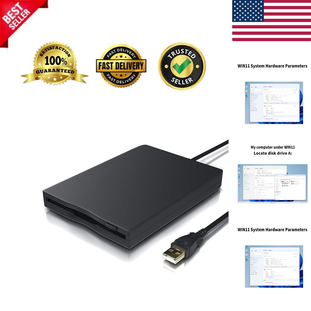 Compact USB Floppy Disk Drive - Effortless Data Retrieval for Windows & Mac