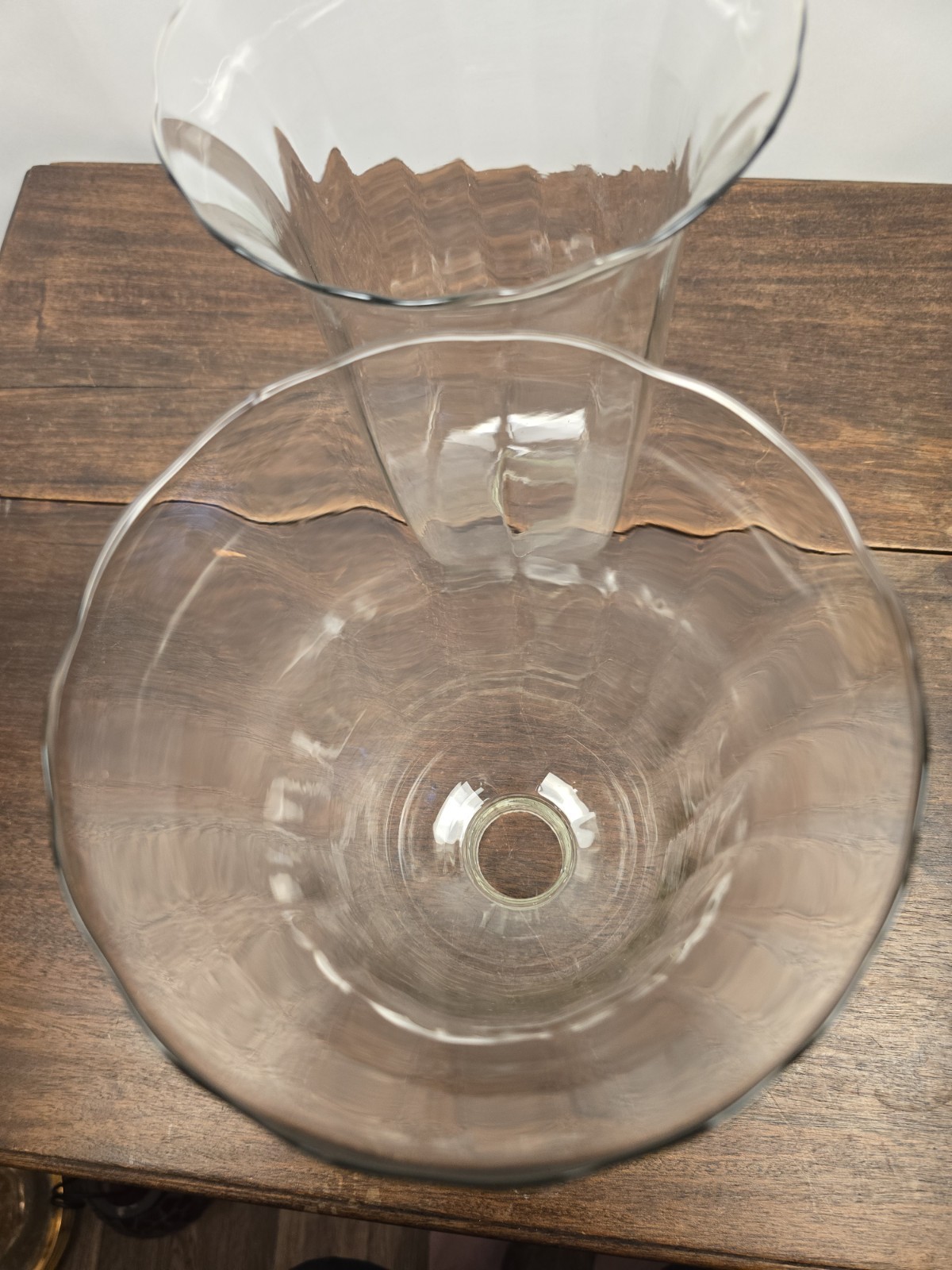 Set Of 2 Clear Fluted Glass Enhance Lighting Fixtures Candle Holders Lamp Shades