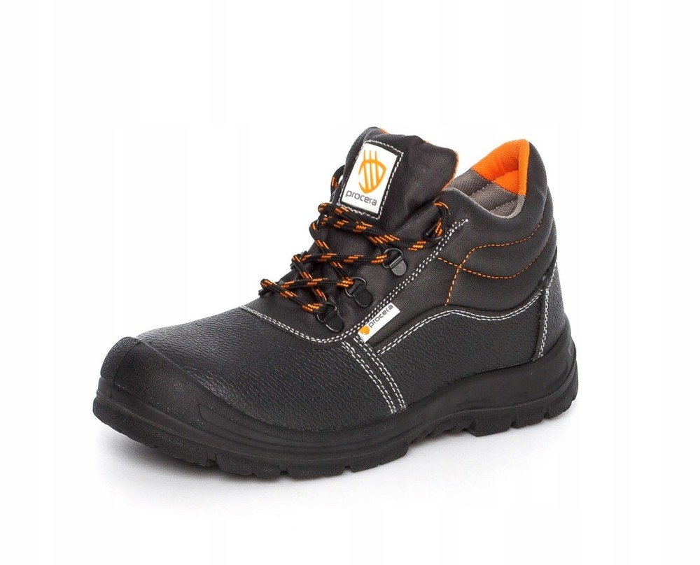 Work shoes leather ankle boots without plate PROCERA SOLID without toe O1...