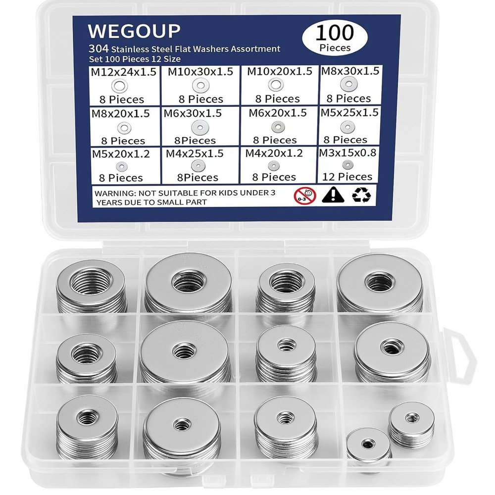 Stainless Steel Flat Washers Assortment