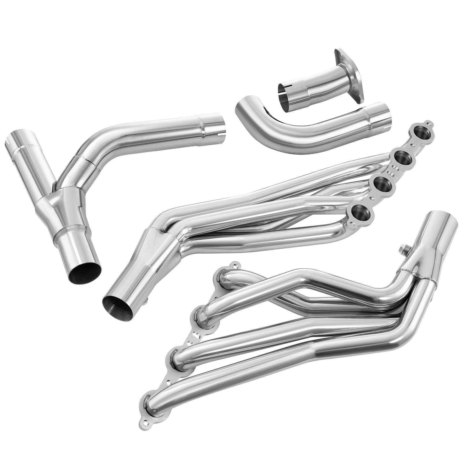 Long Tube Headers w/ Y Pipe For 99-06 Chevy GMC Sierra Silverado 4.8/5.3/6.0