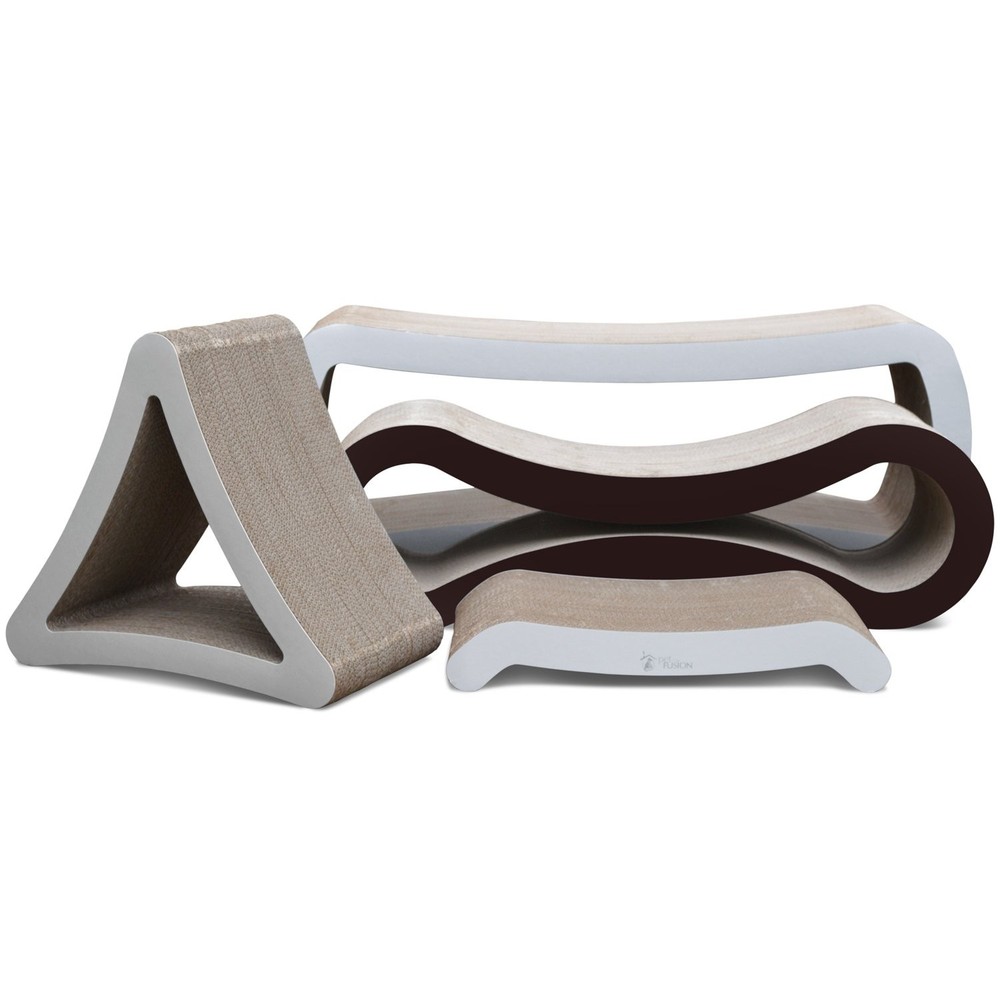 PetFusion 3-Sided Vertical Cat Scratcher Pad Lounge, Multiple Angles, 6 Usable