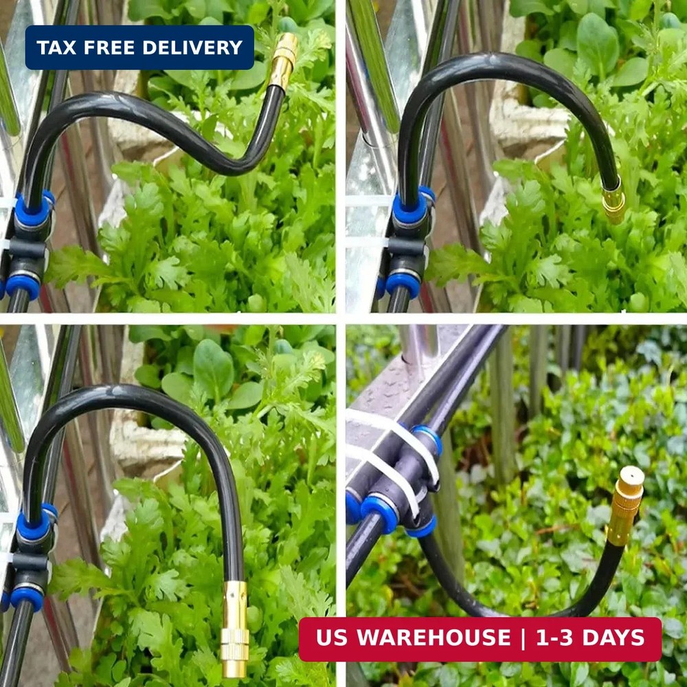 Mist Cooling Automatic Irrigation System-Misting System 33FT Misting Line & 10 B