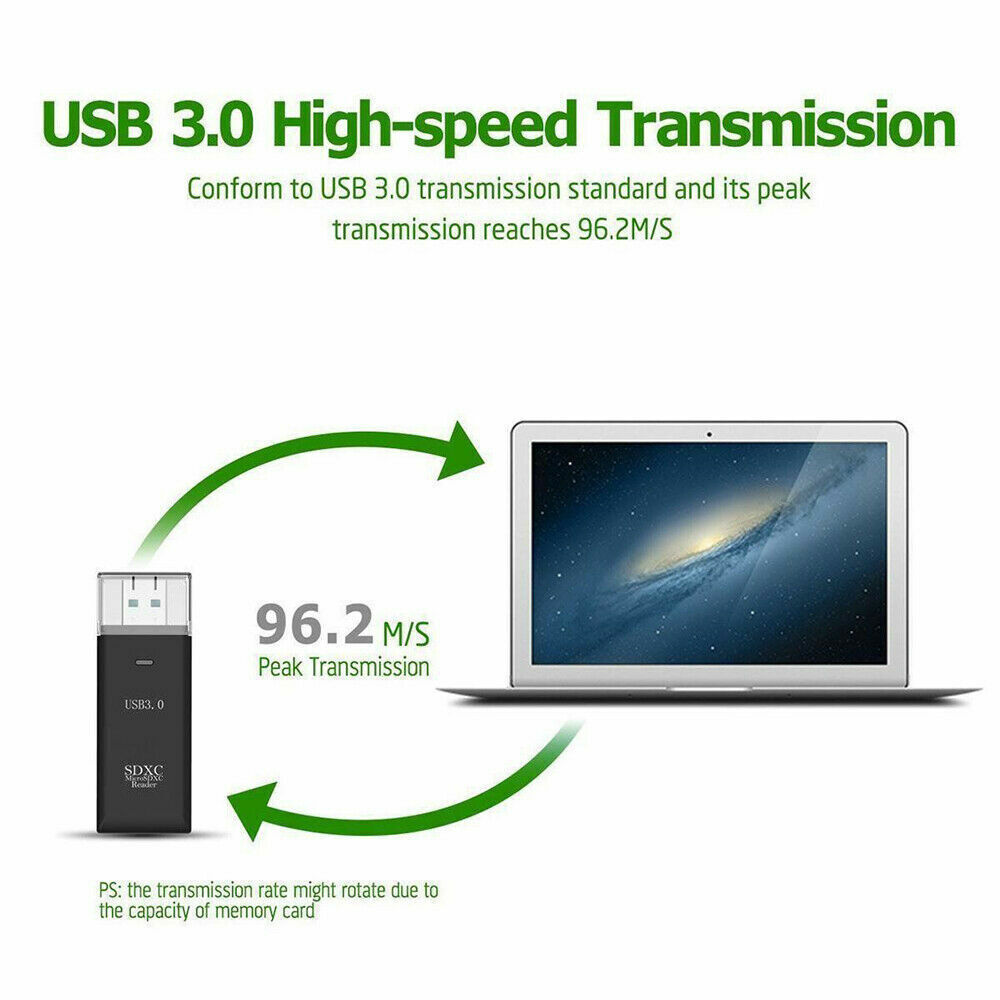 USB 3.0 High Speed Card Reader Adapter for Micro SD SDXC TF T-Flash Memory Card