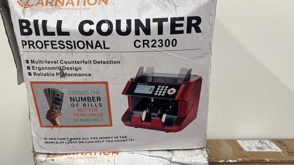 Carnation CR2300 Bill Counter Multi-level Counterfeit Detection Ergonomic Design