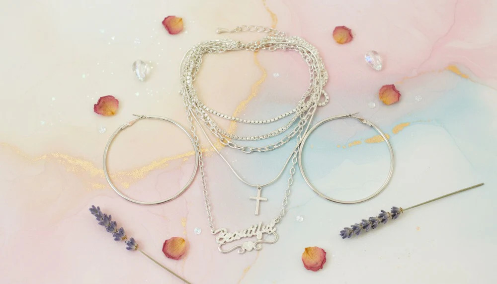 Chic Layered Silver Necklace Set