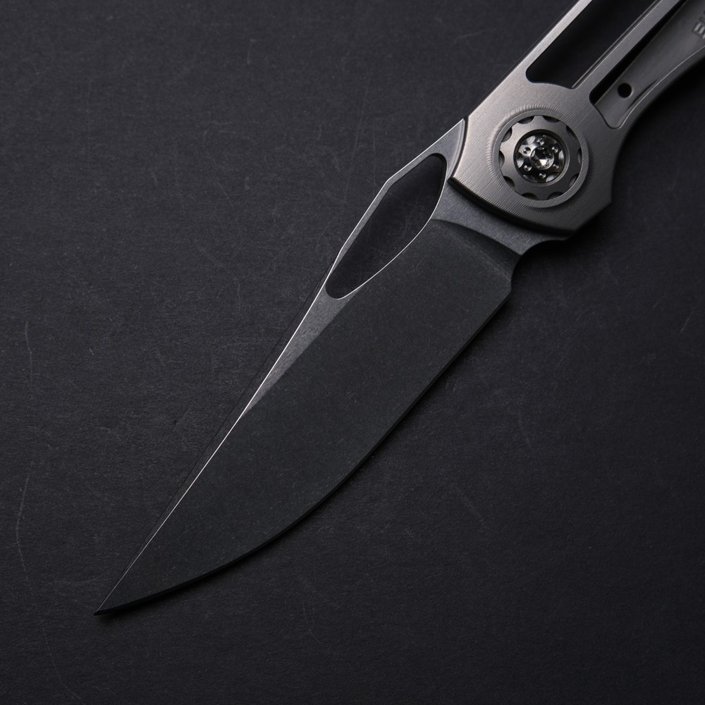 Eutsler Custom Knives DUK - Skeletonized Titanium / Windowed CPM154 Blade