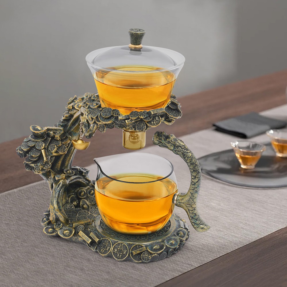 Tea Service Set for Tea Table Decor, Semi-Automatic Glass Teapot Suit