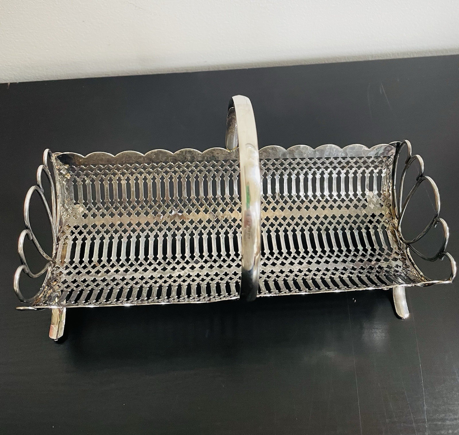 VTG Silver Plated Reticulated Decorative Biscuit, Cracker Caddy