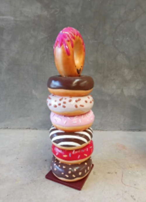 Small Stacked Donuts Over Sized Statue Restaurant Prop Display Theme Decor