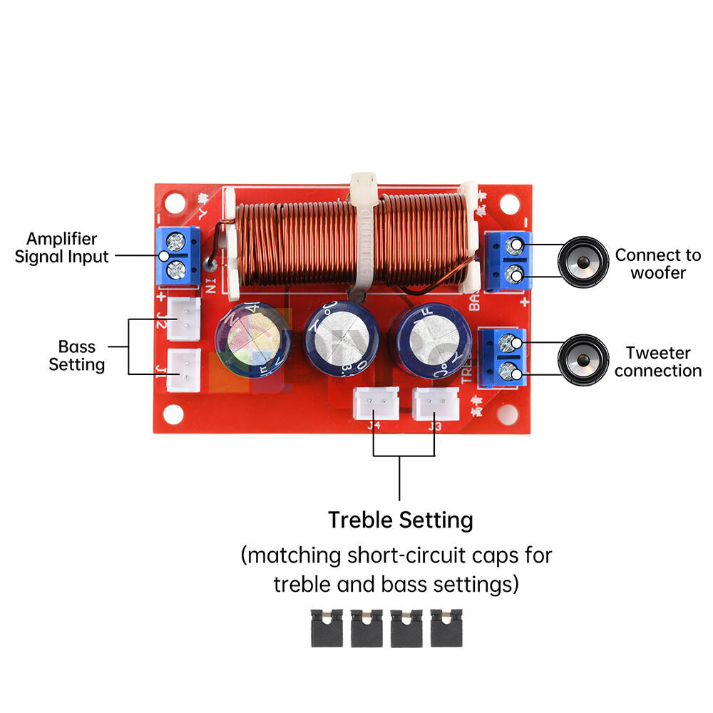 100Hz-10KHz Adjustable Speaker Frequency Divider Audio Crossover Board 2 Way