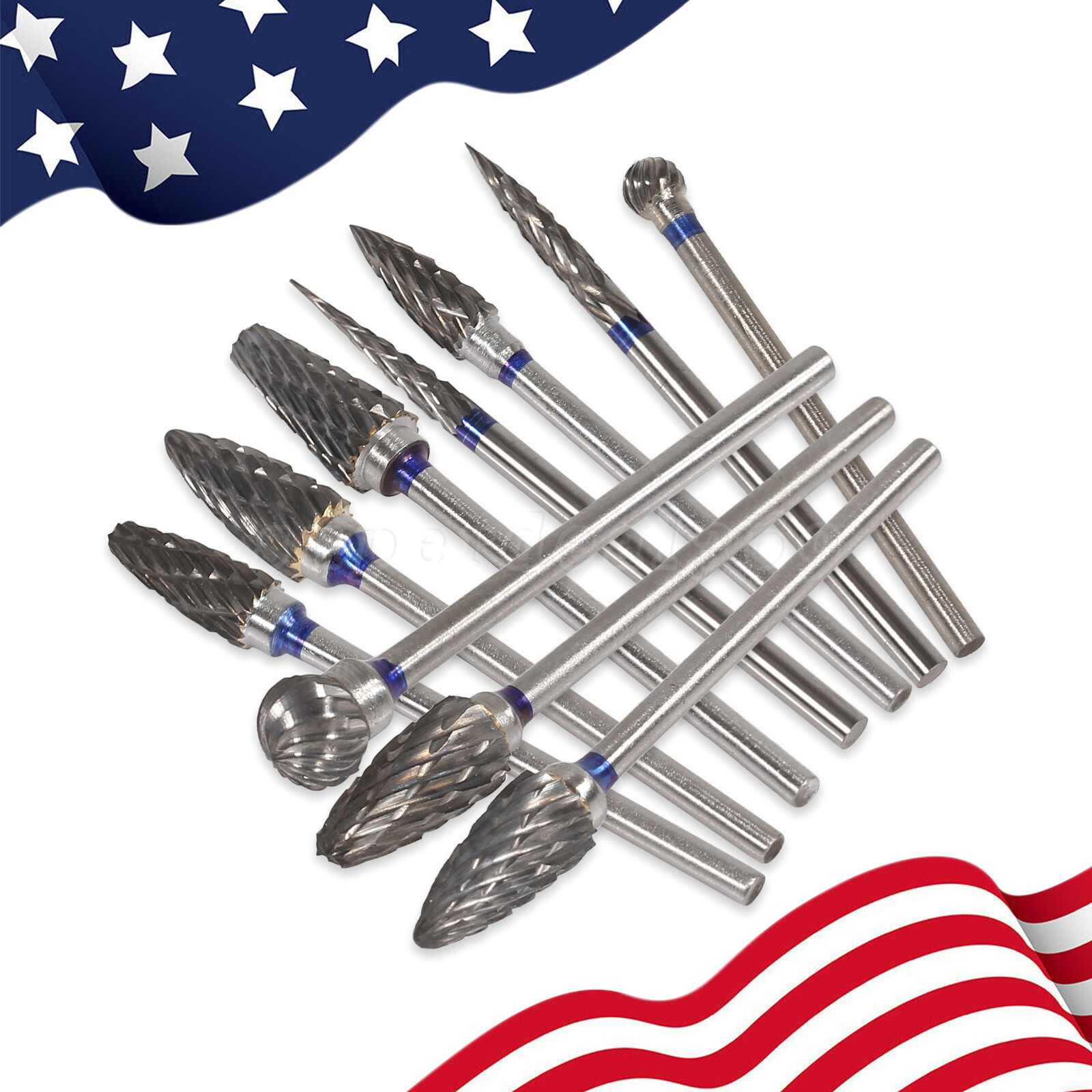 10Pcs Dental Lab Polishing Bur Drills Tungsten Steel Carbide Burs 2.35MM CE FDA