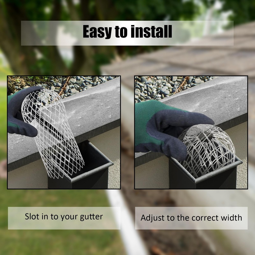 CAPHONT Gutter Guard 8 Pack, Downspout 3.5 Inch Adjustable 8 Pcs