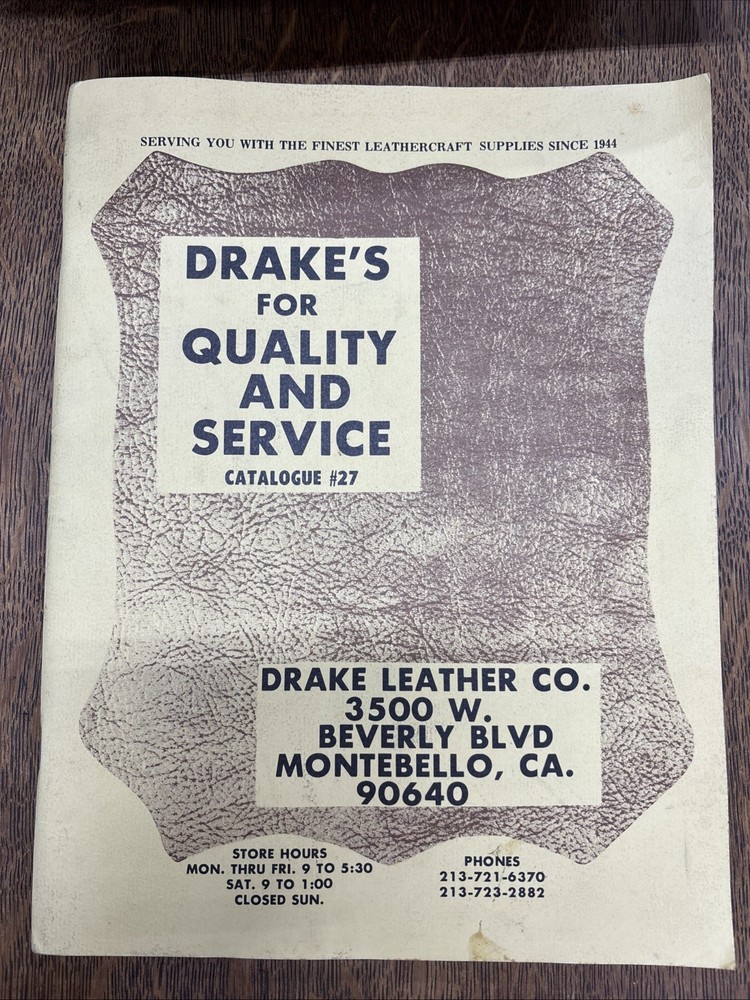1973 Drake's Leather Co. Catalog  Leather Working Identification Tools Buckles